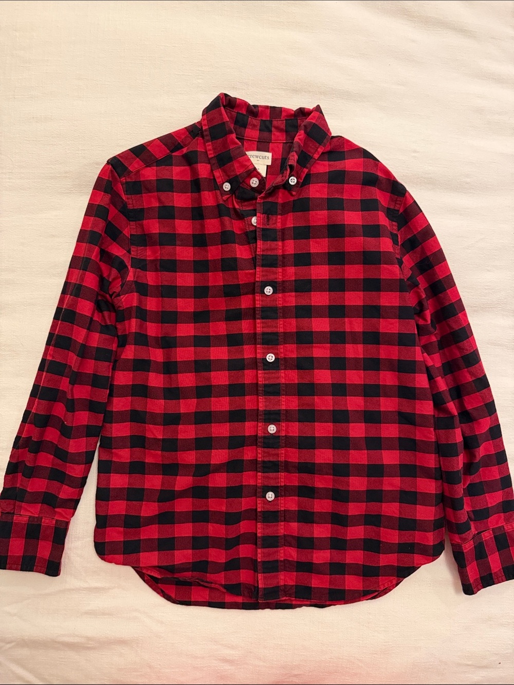 Crewcuts Red and Black Plaid Button-Down Shirt